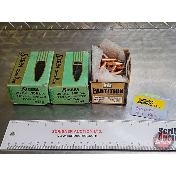 BULLETS - Variety of 30cal (165gr)  (3 Boxes = 209 Count)