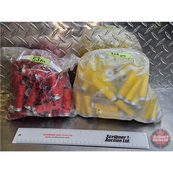 HULLS (Used) : - 12ga (Red) (1 Bag = 53 Count) - 20ga (Yellow) (1 Bag = 123 Count)