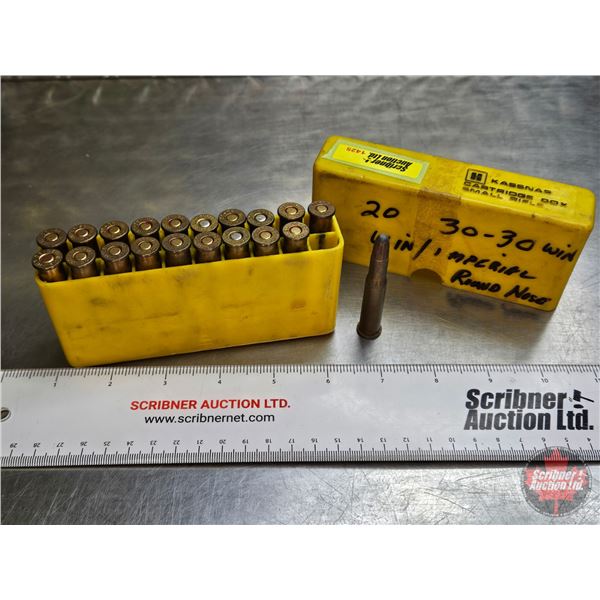 AMMO : Reloads : 30-30 Win  (1 Bag of 20 Rnds TOTAL)