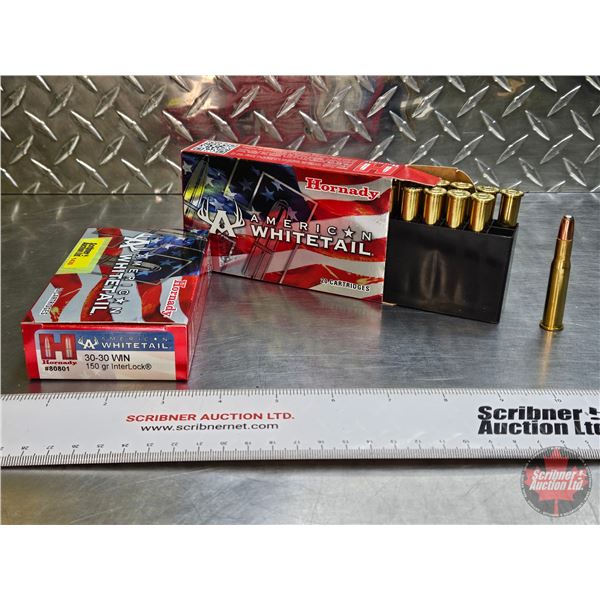 AMMO : Hornady American Whitetail : 30-30 Win (150gr Interlock) (2 Boxes of 20) (40 Rnds TOTAL)