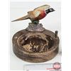 Image 10 : Collector Combo: Pheasant Ashtray & Cigarette Case & Lighter & Match Safe  (Ashtray Measures to Top 