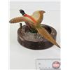 Image 11 : Collector Combo: Pheasant Ashtray & Cigarette Case & Lighter & Match Safe  (Ashtray Measures to Top 