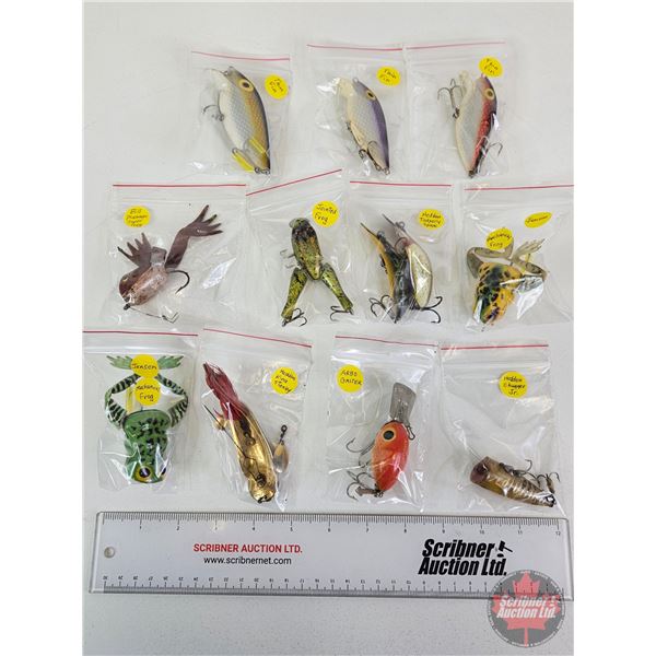 Vintage Lure Collection (12)  (Heddon Chugger Jr. ; Arbo Gaster ; Heddon Kina Stanley ; Jointed Frog