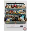 Image 1 : Vintage Tackle Box with Vintage Tackle Contents (Box Measures: 6-3/4"H x 14"W x 6-7/8"D)