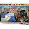 Image 2 : Vintage Tackle Box with Vintage Tackle Contents (Box Measures: 6-3/4"H x 14"W x 6-7/8"D)