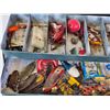 Image 5 : Vintage Tackle Box with Vintage Tackle Contents (Box Measures: 6-3/4"H x 14"W x 6-7/8"D)