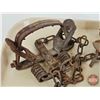 Image 7 : Vintage Small Animal Traps (4) : - (1) Oneida Jump Trap : No. 3 - (3) Toothed Jaw Traps
