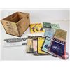 Image 1 : CIL Wooden Ammo Crate w/Gun Books/Magazines (11) & Domestic Anchor Brand Plaque  (Crate Measures : 9