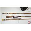 Image 2 : Vintage Fishing Rods (5)  - Wooden Rod (2pc) (74-1/2")  - Wooden Rod (2pc) (75")  - Great Lakes Spor