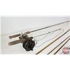 Image 4 : Vintage Fishing Rods (5)  - Wooden Rod (2pc) (74-1/2")  - Wooden Rod (2pc) (75")  - Great Lakes Spor