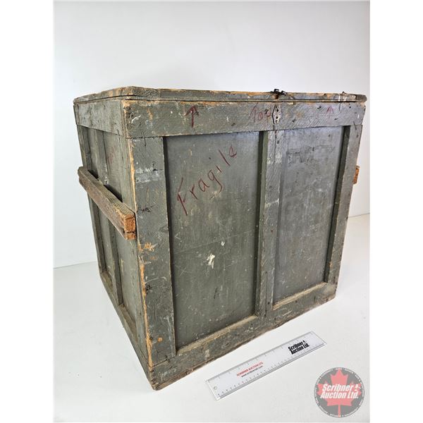 Large Wooden Shipping Crate (Dutch Tag)  ( Measures : 23-1/2"H x 19-3/4"W x 24"D)