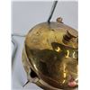 Image 6 : Optimus No. 00 Brass Stove, Brass Powder Horn Nossel, Brass Tecalemit Grease Gun, Leather Powder Fla