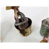 Image 8 : Optimus No. 00 Brass Stove, Brass Powder Horn Nossel, Brass Tecalemit Grease Gun, Leather Powder Fla