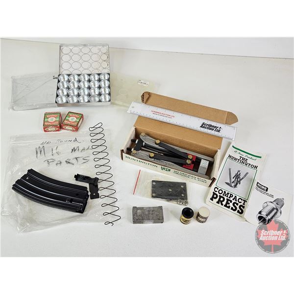 Combo :  - The Huntington Compac Press - Parts Organizers (3)  - M16 Magazine (Parts)  - Air Rifle .