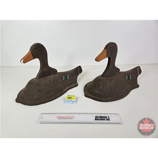 Vintage "Du-All Albert Lea Minn" Styrofoam Duck Decoys (2)  (Measures : 10-1/2"H x 8-1/2"W x 16"L)