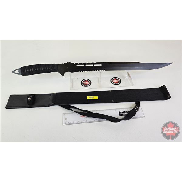 Tactical Machete w/Sheath  (Total Length of Machete : 27"L)