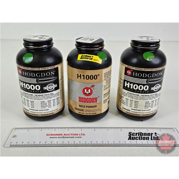 RIFLE POWDER :  Hodgdon H1000 (3 Jars)  (9.9oz ~ 11.6oz ~ 9.2oz)
