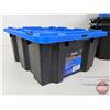 Image 2 : X-Space Stackable Totes w/Lids (4) (Capacity : 12L)  (Measures : 6"H x 12"W x 15"D)