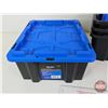 Image 4 : X-Space Stackable Totes w/Lids (4) (Capacity : 12L)  (Measures : 6"H x 12"W x 15"D)