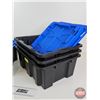 Image 5 : X-Space Stackable Totes w/Lids (4) (Capacity : 12L)  (Measures : 6"H x 12"W x 15"D)