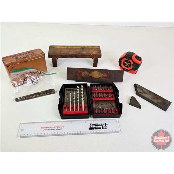 Tool Combo :  - Masonry Bit Set - Lufkin 26' Tape Measure  - Swedish Files - etc