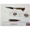 Image 3 : Hunting Knife : Othello (Solingen) w/Antler Handle & Leather Sheath  (Total Length of Knife : 9")