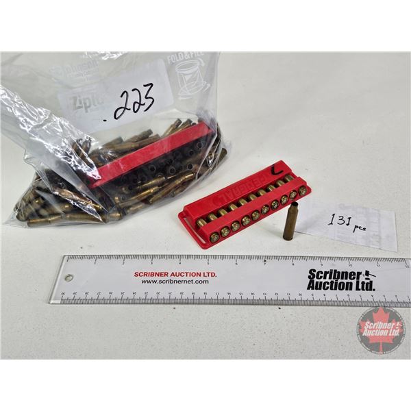 BRASS : .223 c/w Plastic Holders (2)  (131 Count)