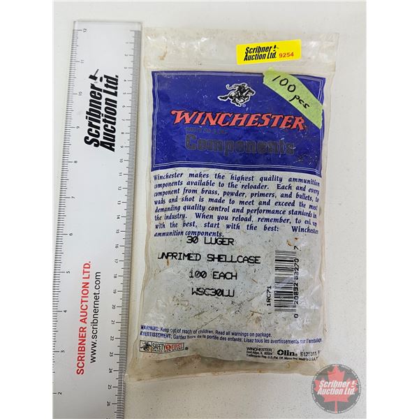 BRASS : Winchester : 30 Luger  (100 Count)