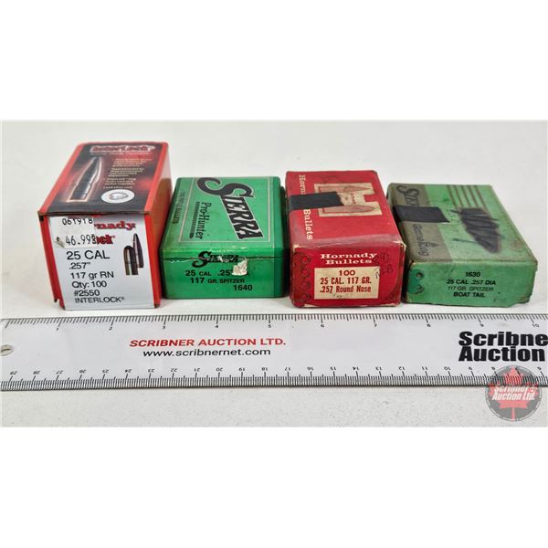 BULLETS: Variety .25 cal (117gr) (164 Count)
