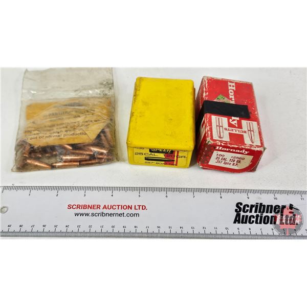 BULLETS: Variety .25 cal (125 Count of 120gr) (50 Count of 117gr)  (175 Count TOTAL)