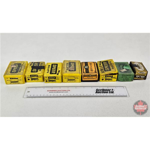 BULLETS: Variety .25 cal (100gr) (481 Count)