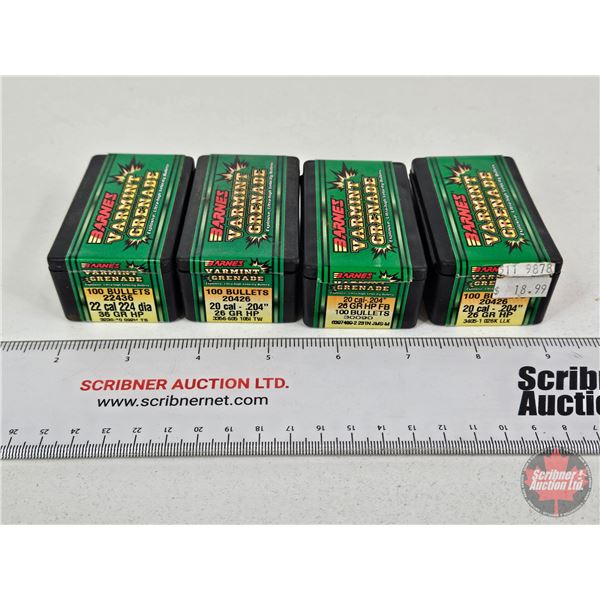 BULLETS: Variety .20 cal (256 Count of 26gr) (100 Count of 36gr)  (356 Count TOTAL)