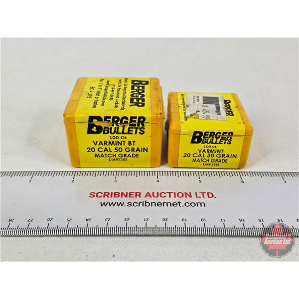 BULLETS: Variety .20 cal (83 Count of 50gr) (100 Count of 30gr)  (183 Count TOTAL)