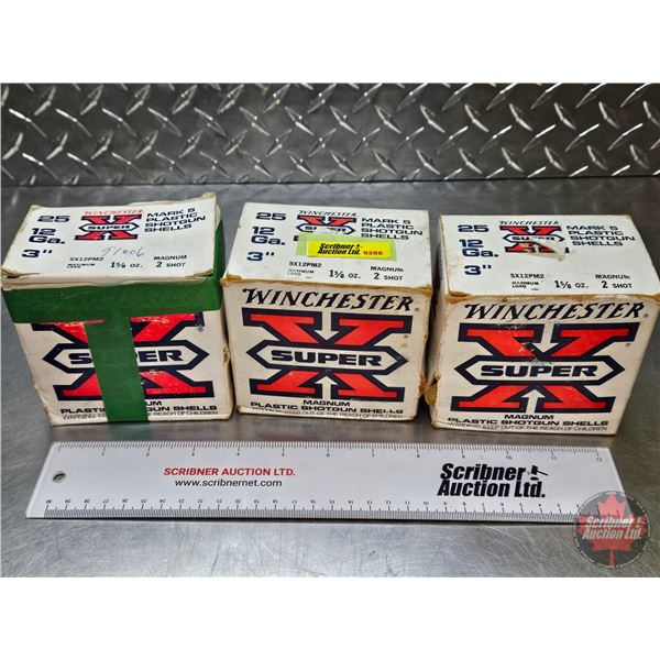 AMMO : Winchester Super X 12ga (3") (1-5/8oz - #2 Shot) (2 Boxes of 25 + 1 Box of 24) (74 Rnds TOTAL