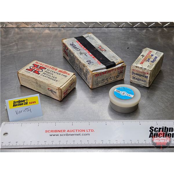 AMMO - Vintage - Variety Calibers : Winchester ~ 22 Win Mag (50 Rnds) ~ 32 S&W (19 Rnds) ~ 30 Luger 