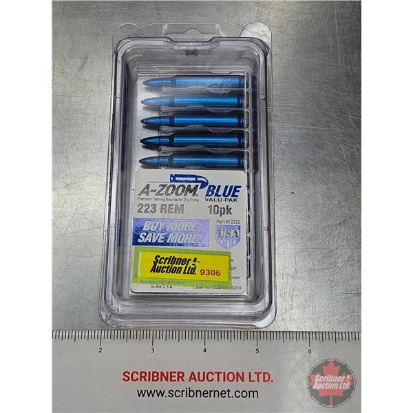 A-ZOOM Precision Training Rounds for Dry Firing : 223 REM (10pk) (BLUE)
