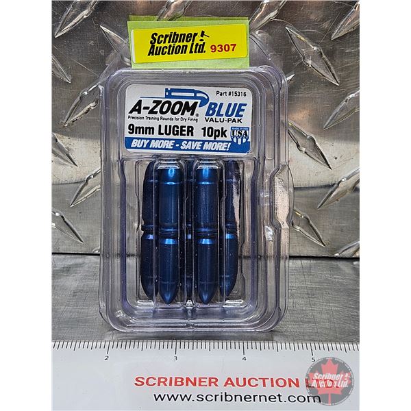 A-ZOOM Precision Training Rounds for Dry Firing : 9mm LUGER (10pk) (BLUE)