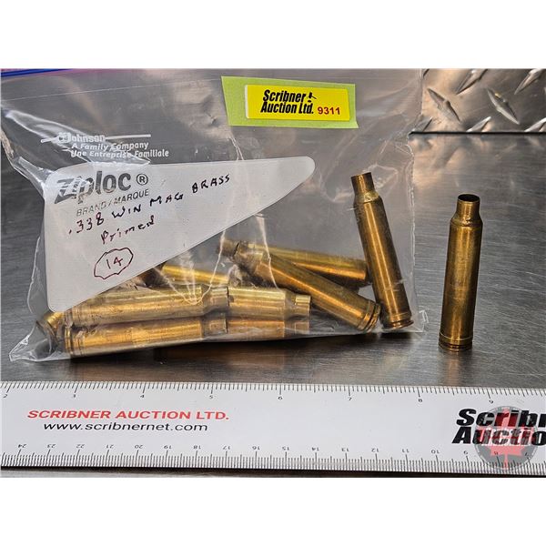 BRASS ~ Primed : .338 Win Mag (14 Count)