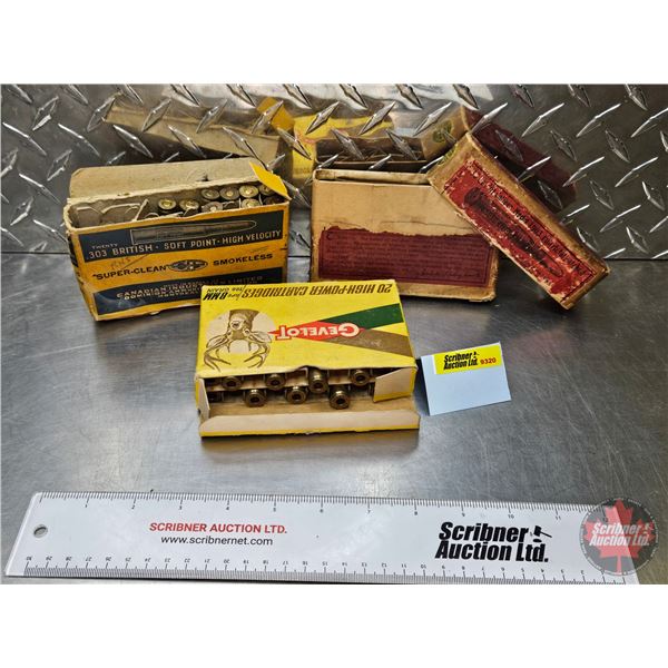 AMMO & Brass :  ~ 6mm REM (1 Rnd) ~ 300 SAVAGE (1 Rnd) ~ 8mm (1 Rnd) ~ 303 British (8 Rnds) ~ BRASS 