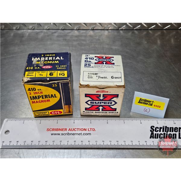 AMMO : Vintage ~ Mixed : 410ga (3") (1 Box of 21 Rnds & 1 Box 15 Rnds) (36 Rnds TOTAL)