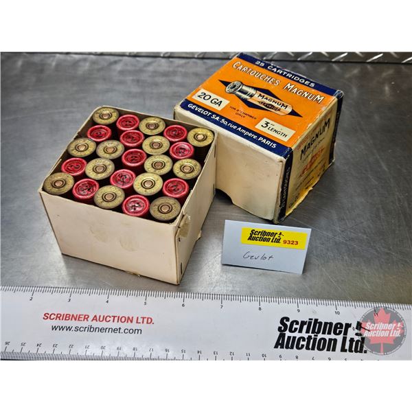 AMMO : Vintage Gevelot : 20ga (3") (1 Box of 25 Rnds TOTAL)