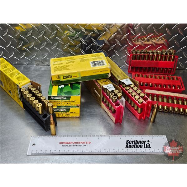 AMMO - Reloads & Brass : 243 Win (56 Rnds TOTAL + 78 Count Brass)