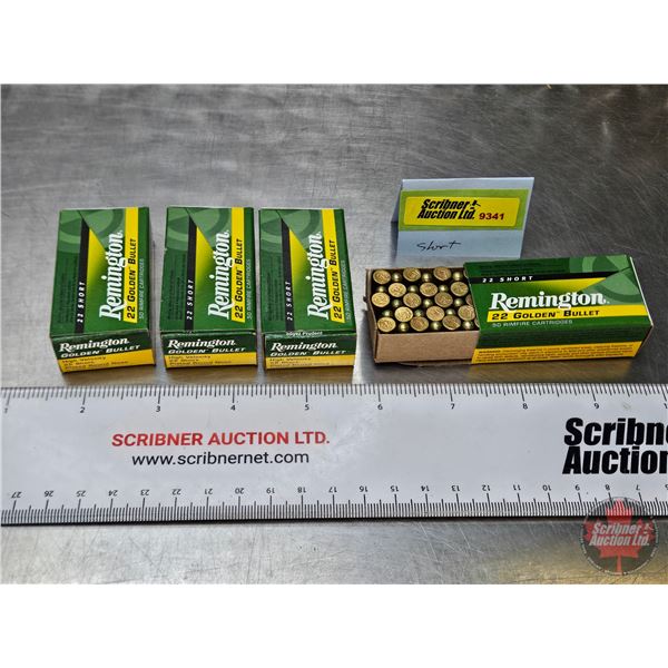 AMMO : Remington 22 Golden Bullet : 22 Short (29gr RN) (4 Boxes of 50 Rnds) (200 Rnds TOTAL)