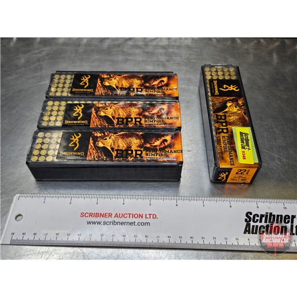 AMMO : Browning : BPR 22LR (40gr H.P.) (4 Boxes of 100 Rnds) (400 Rnds TOTAL)