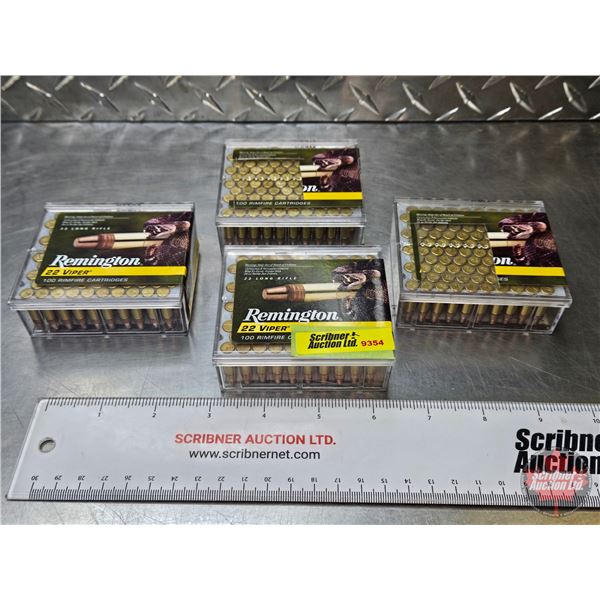 AMMO : Remington 22 Viper Hyper Velocity :  22LR (36gr Truncated Cone) (4 Boxes of 100 Rnds) (400 Rn