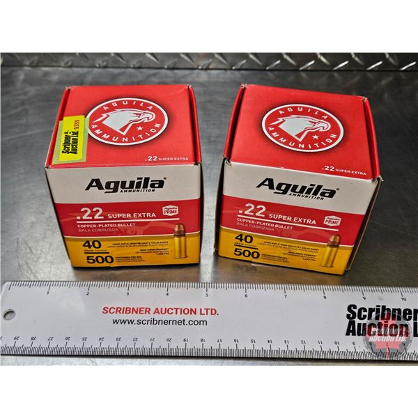 AMMO : Aguila Super Extra : 22LR (40gr H.V. Solid Point) (1 Box of 500 Rnds + 1 Partial Box of 100 R