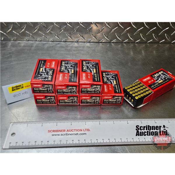 AMMO : NORMA TAC-22 : 22LR (40gr RN) (8 Boxes of 50 Rnds) (400 Rnds TOTAL)