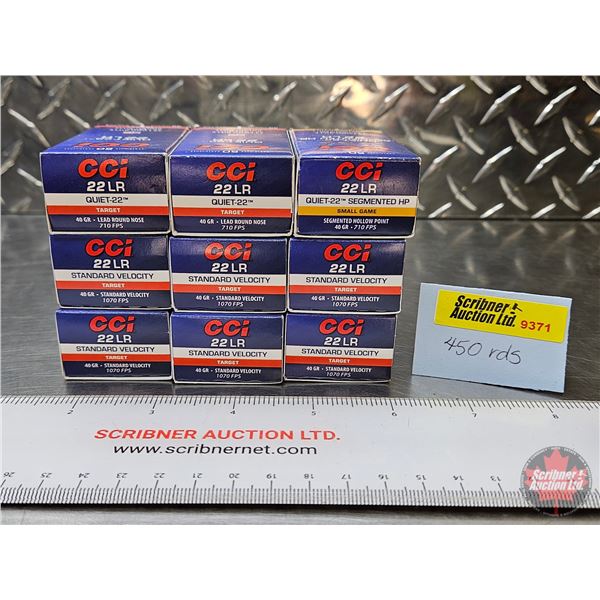 AMMO : CCI : 22LR : - Standard Velocity (300 Rnds) - Quiet 22 (100 Rnds) - Quiet Segmented HP (50 Rn