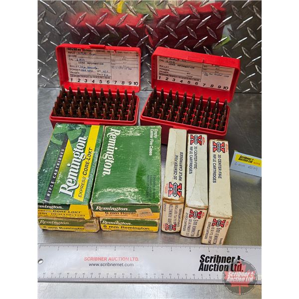 AMMO - Reloads & Brass : 6mm REM (179 Rnds TOTAL) & (48 Count Brass)