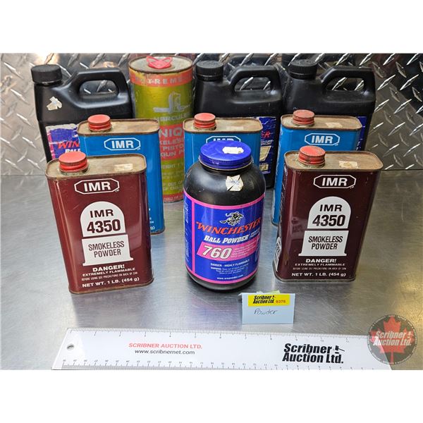 POWDER - Variety (Weighed in Containers = 9.8LBS Total) (Note: Metal Containers show some rust)